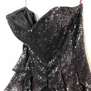 Betsey Johnson Black Strapless Sequin Party Dress